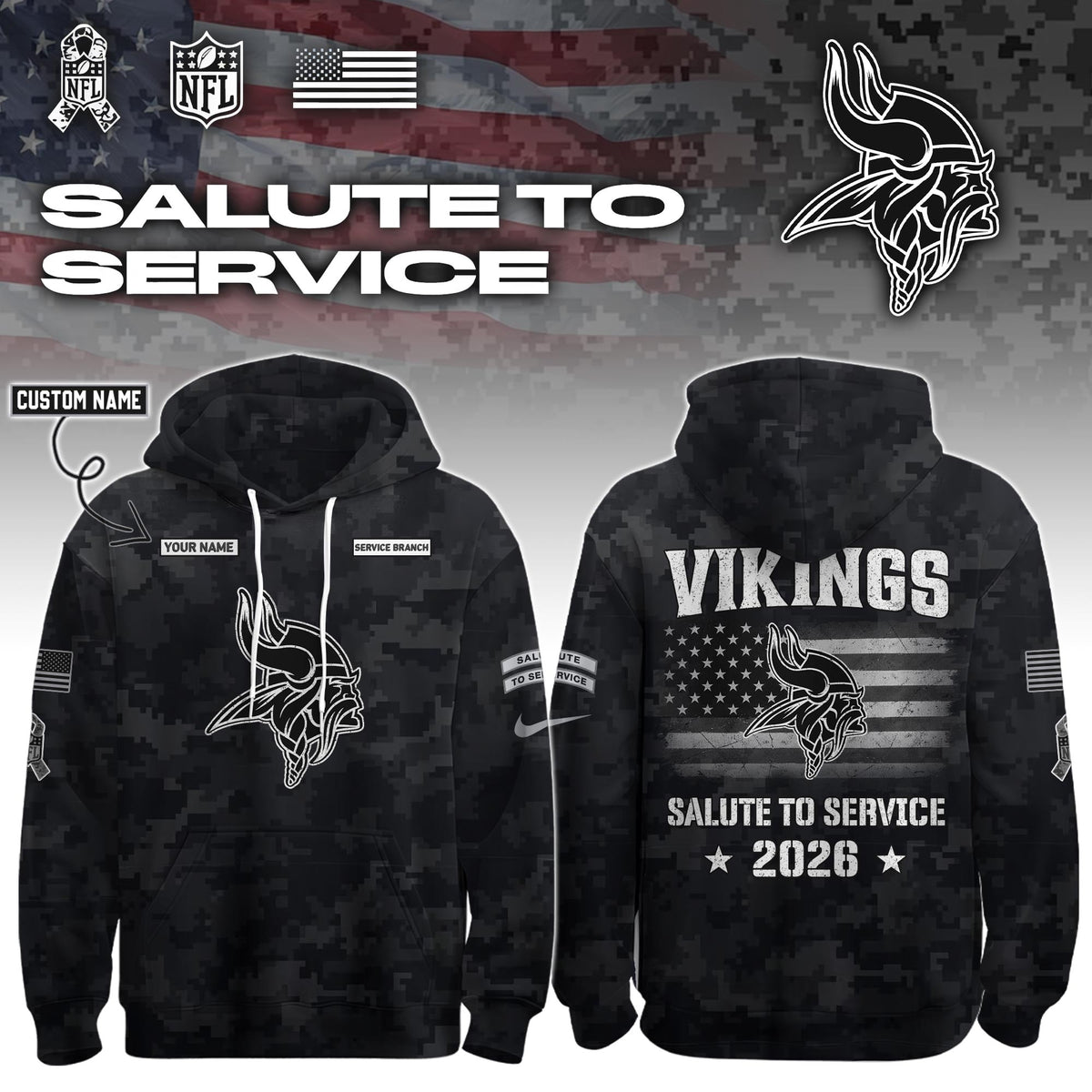 MIN 2026 Salute to Service Hoodie custom personalization and service branch Limited Edition + Selling Out Fast