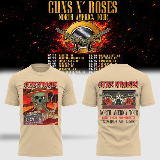 imited Edition Guns N’ Roses “World Tour 2026” At Credit Union 1 Amphitheatre T-Shirts