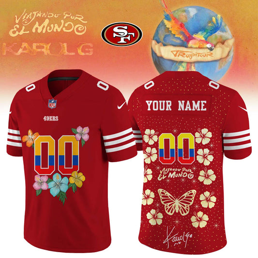 _,San Francisco 49ers x Karol G ”VIAJANDO POR EL MUNDO TROPITOUR” Limited Edition Signature – Jersey 1