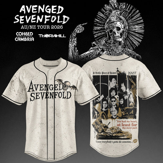 Avenged Sevenfold: AUS/NZ Tour 2026 Exclusive Baseball Jersey V1