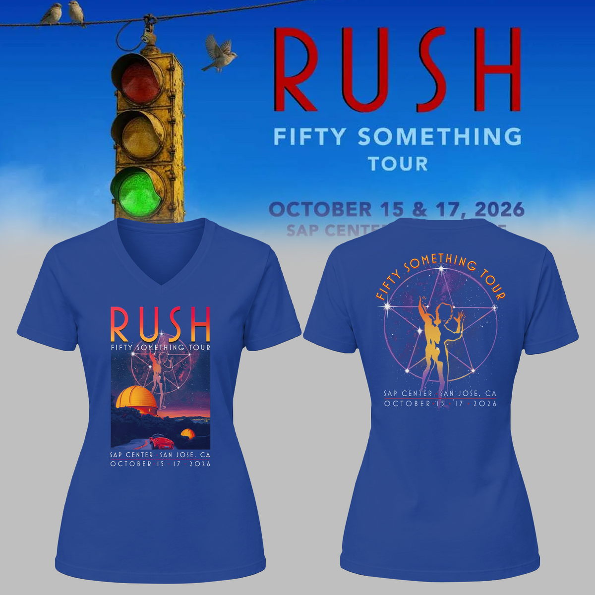 🔥 Rush “Fifty Something Tour 2026” V-neck Shirt