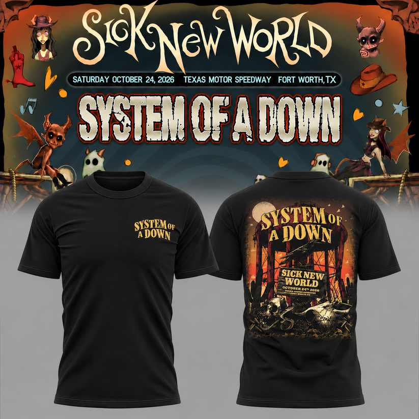 ,,System Of A Down SOAD Sick New World Texas 2026 Event Tee Fort Worth TX T-Shirt