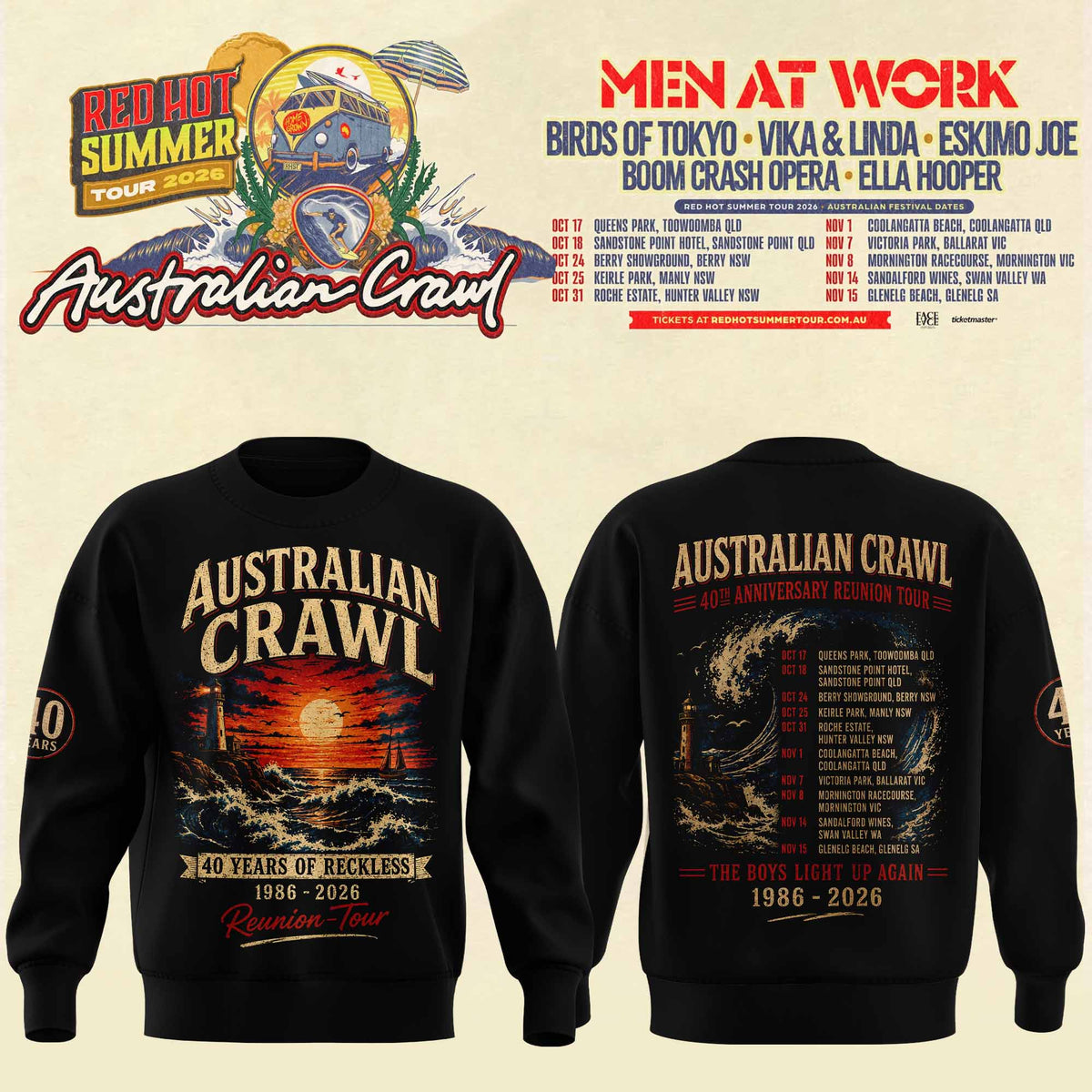AUSTRALIAN CRAWL – RED HOT SUMMER TOUR 2026 SWEATER