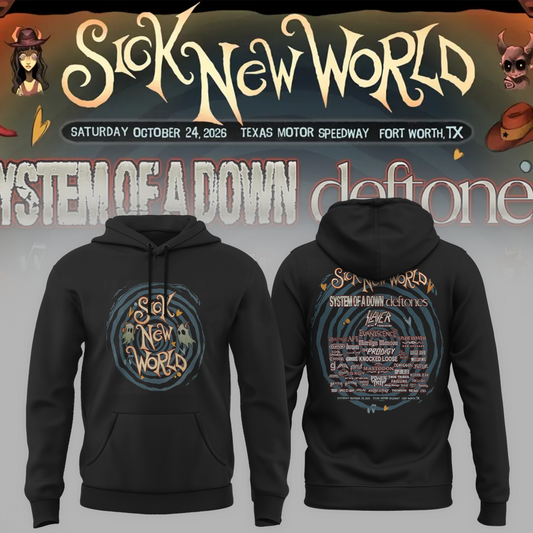 Limited Edition Sick New World Texas 2026 Festival Merch Pop Up At Texas Hoodie