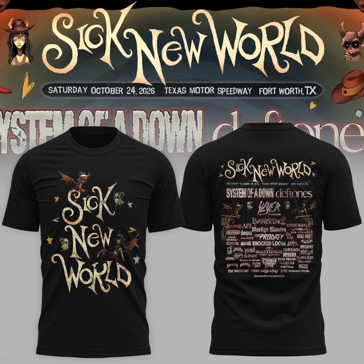 Limited Edition Sick New World Texas 2026 Festival Merch Pop Up At Texas