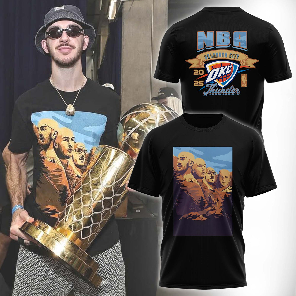 . Oklahoma City Thunder x Alex Caruso Mount Rushmore Limited Edition Tshirt 2025