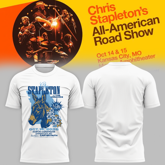Chris Stapleton Kansas City MO 2026 Night 1 Event Poster At Morton Amphitheater Oct 14 2026 Unisex T-Shirt