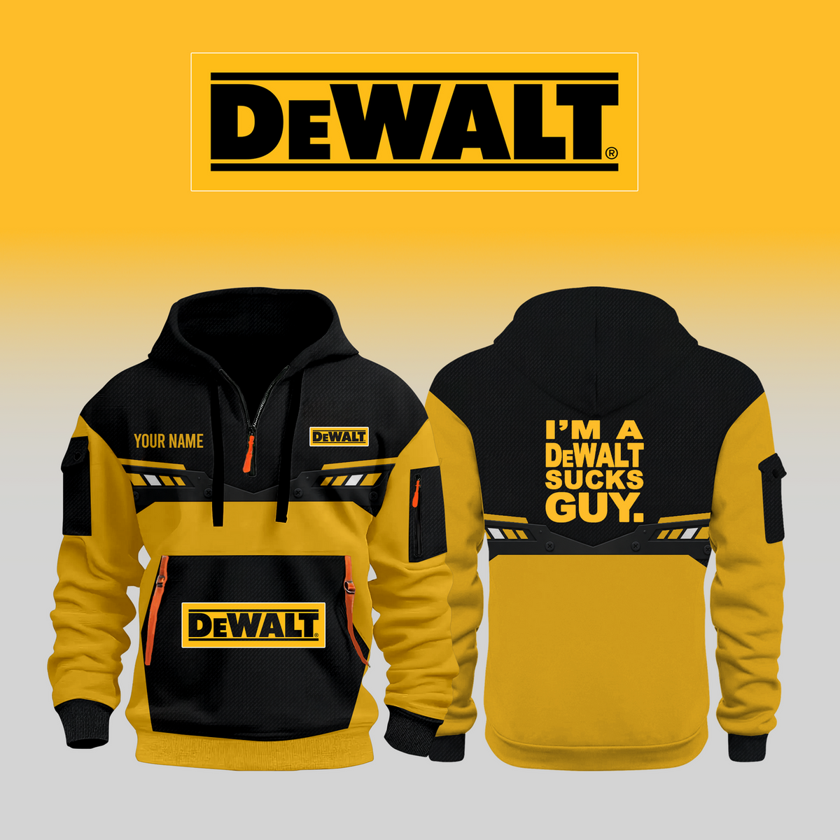 Limited Edition Dewalt New Half Zip Hoodie