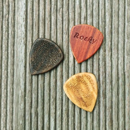 Personalized Fingerprint Guitar Pick, Engraved Custom Capo, Music Gift
