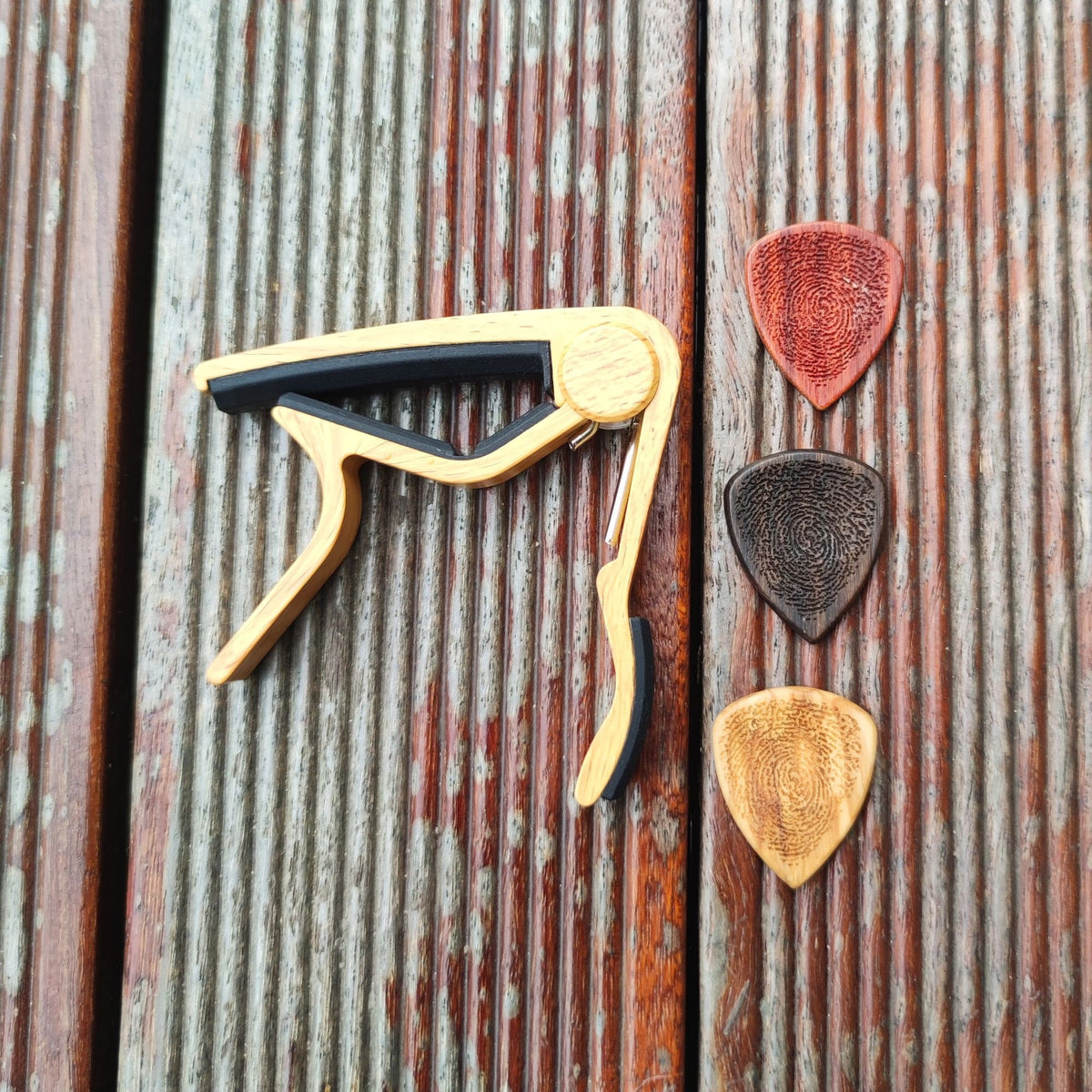 Personalized Fingerprint Guitar Pick, Engraved Custom Capo, Music Gift