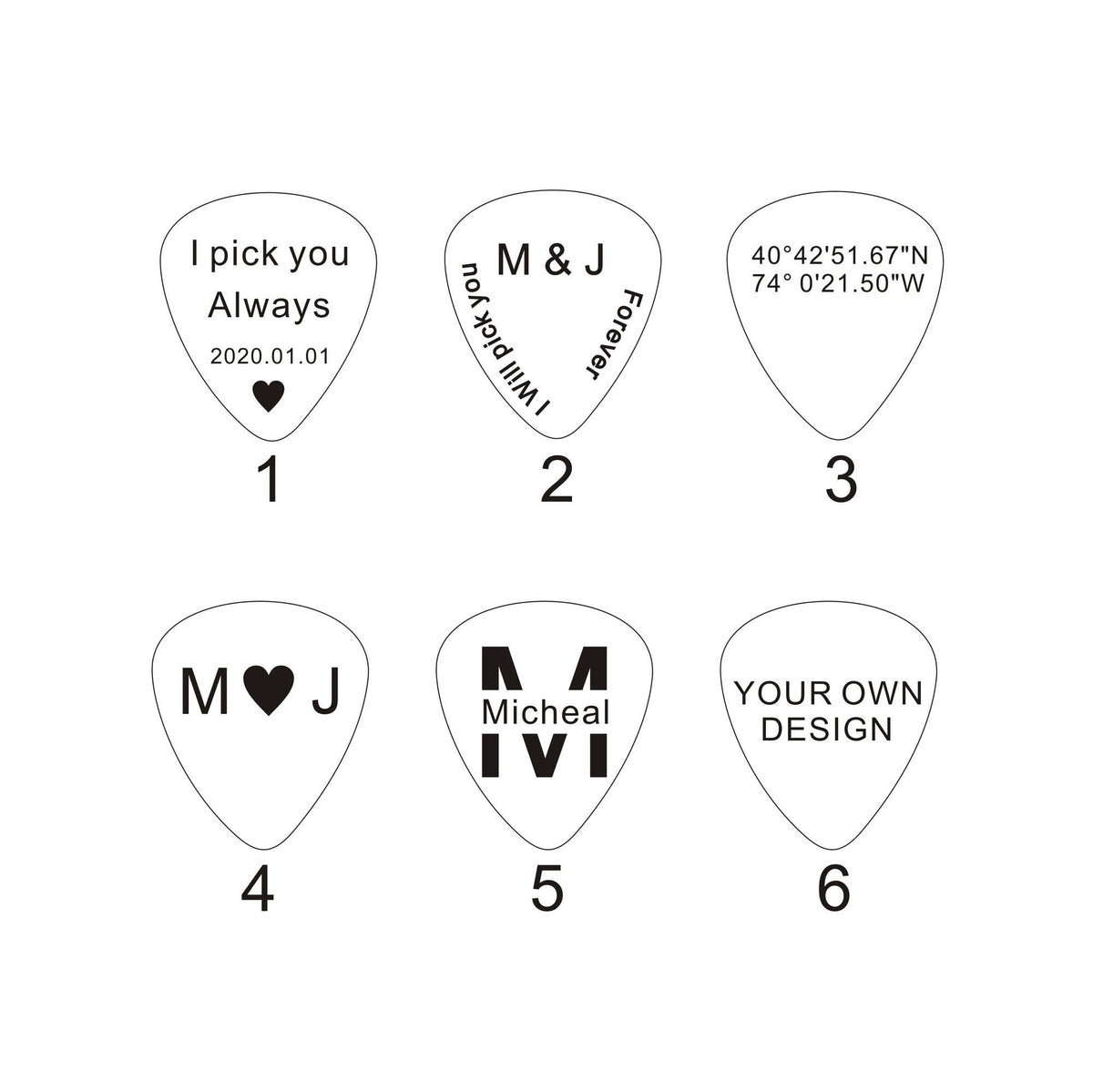 Personalized Fingerprint Guitar Pick, Engraved Custom Capo, Music Gift