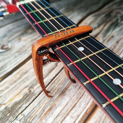 Personalized Guitar Pick Box: Engraved Walnut Wood, Musician Gift