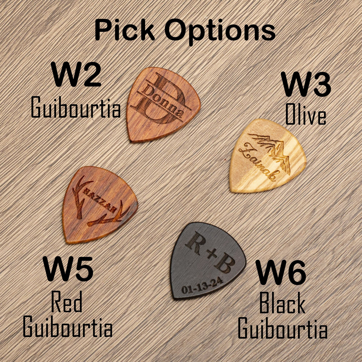 Personalized Walnut Guitar Pick Case: Engraved Plectrum Box, Guitarist Gift