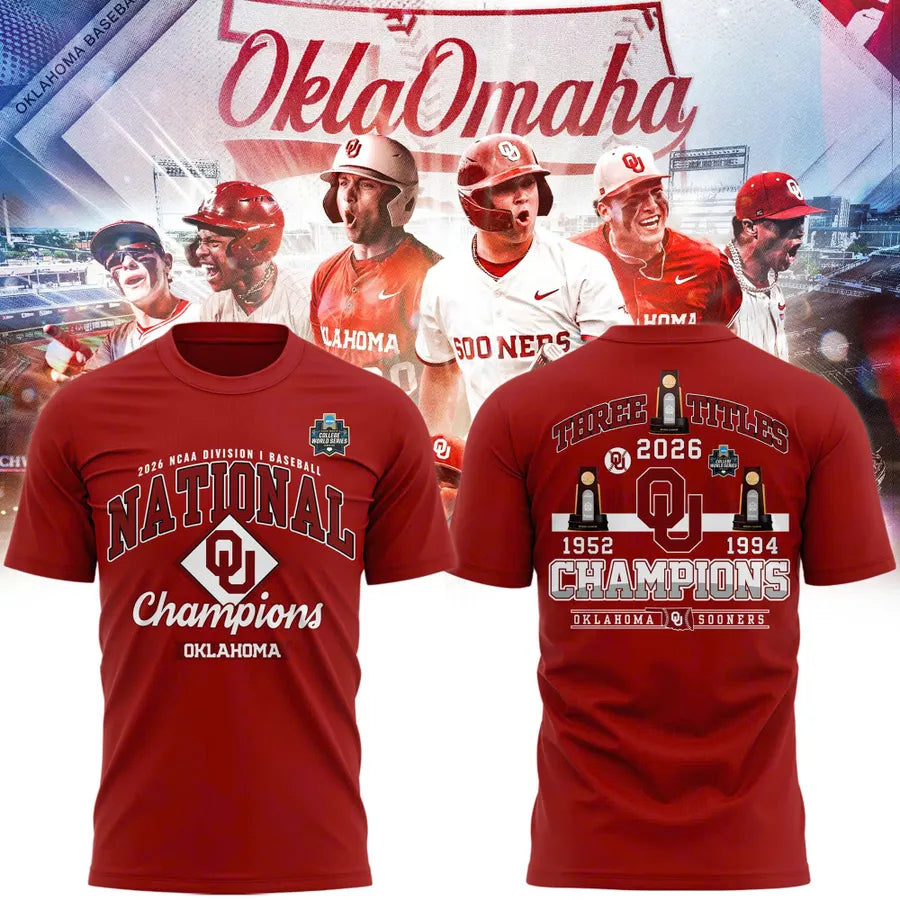 Sooners Crimson 2026 NCAA Division I Baseball National Champions Locker Room Shirt