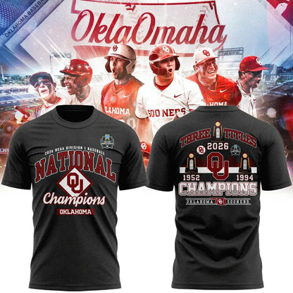 Sooners Crimson 2026 NCAA Division I Baseball National Champions Locker Room Shirt