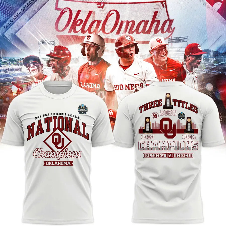 Sooners Crimson 2026 NCAA Division I Baseball National Champions Locker Room Shirt
