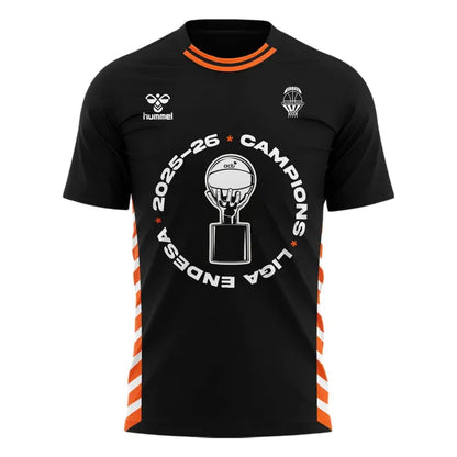 Valencia Basket 2026 Liga Endesa Champions T-Shirt - Black Basketball Tee
