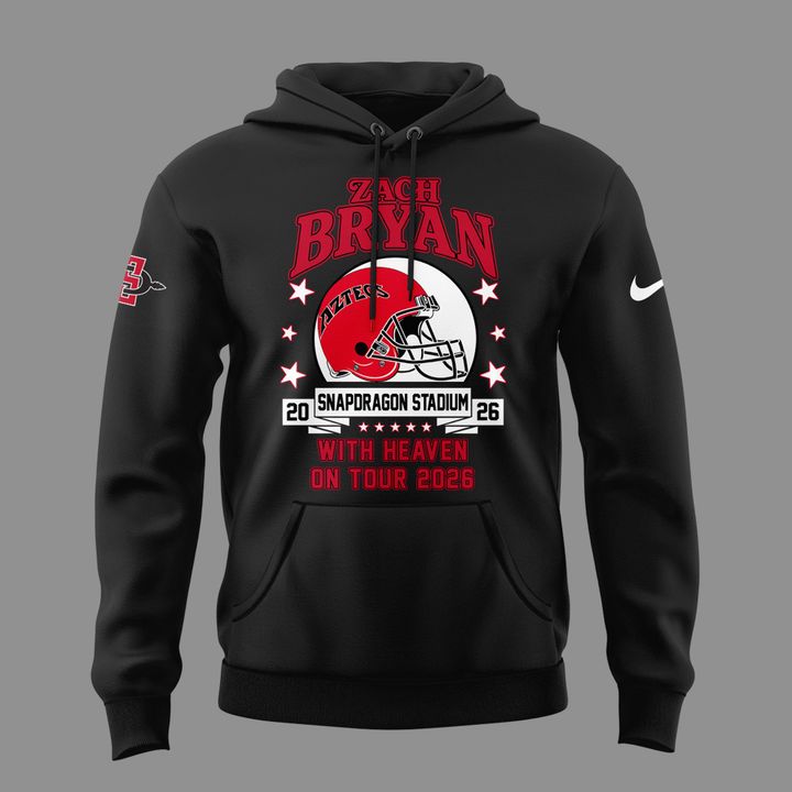 New Hoodie Zach Bryan x San Diego State Football - With Heaven On Tour 2026 Hoodie