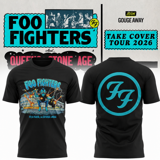 Black Shirt Foo Fighters Take Cover Tour 2026 T-Shirt