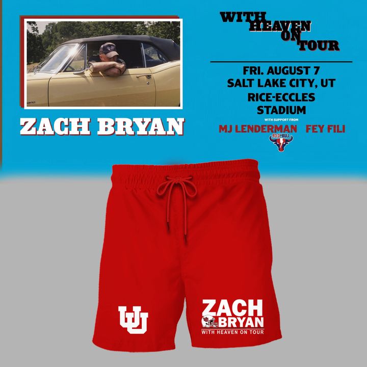 Zach Bryan x Utah Utes Football - With Heaven On Tour 2026 T-Shirt