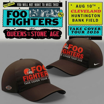 02.55. Perfect Hoodie Foo Fighters x Cleveland Browns Mascots - Take Cover Tour 2026 Hoodie