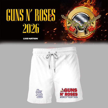New White Shirt Guns N' Roses x St. Louis Cardinals - World Tour 2026 T-Shirt
