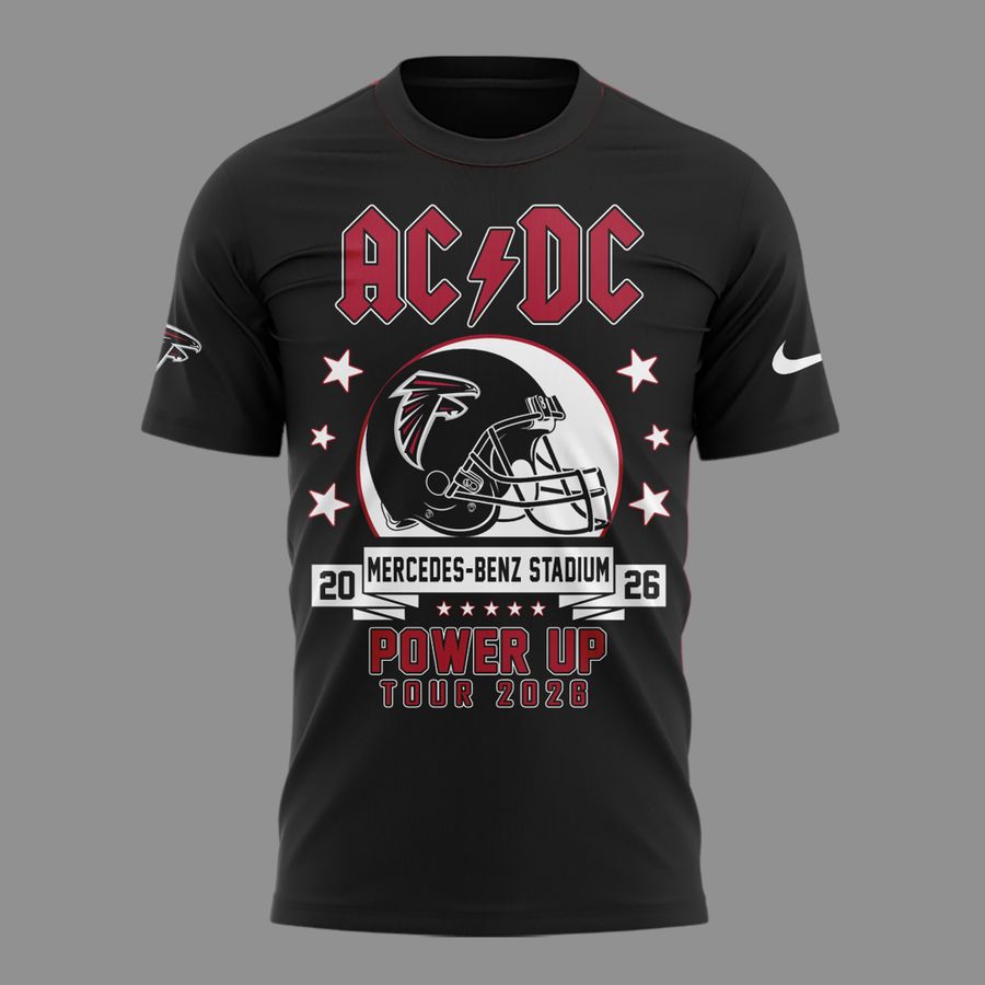 New Black Shirt Mascots Atlanta Falcons x AC/DC - Power Up Tour 2026 T-Shirt