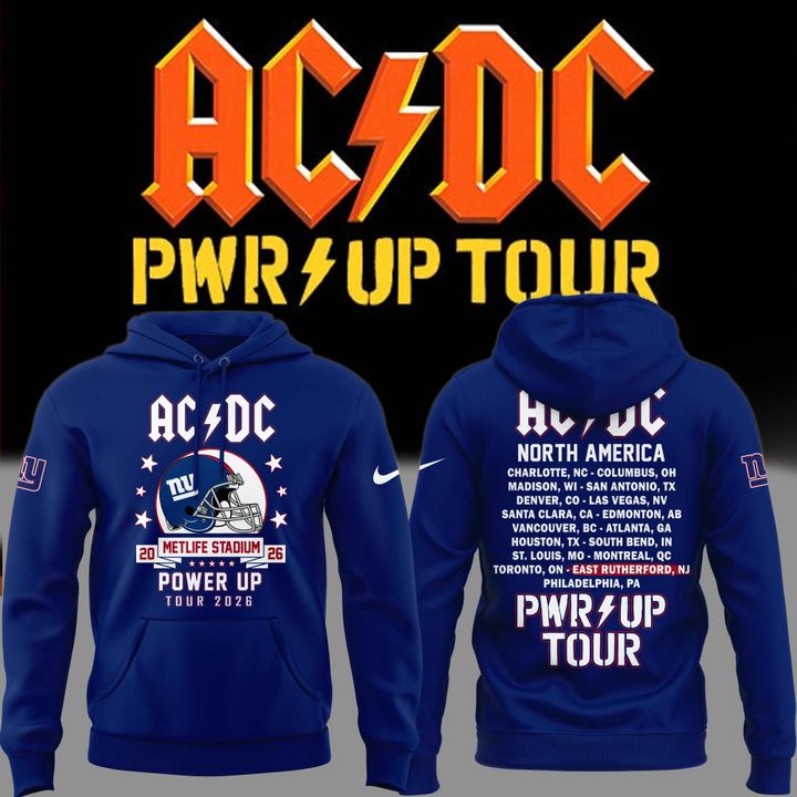 Limited Edition AC/DC x New York Giants - POWER UP TOUR 2026 Hoodie