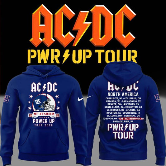 Limited Edition AC/DC x New York Giants - POWER UP TOUR 2026 Hoodie