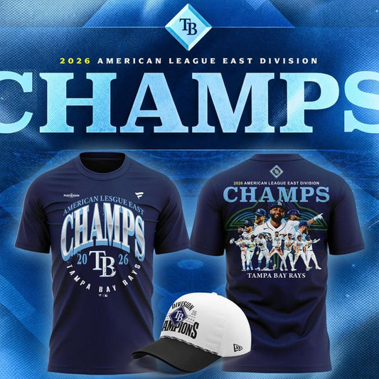 Tampa Bay Rays Navy 2026 AL East Division Champions T-Shirt - Unisex
