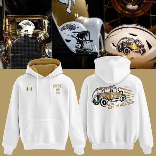 Unisex Yellow/White Georgia Tech Football 2026 Reck Day hoodie