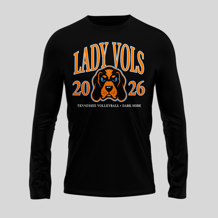 Tennessee Lady Volunteers volleyball Dark Mode Long Tee