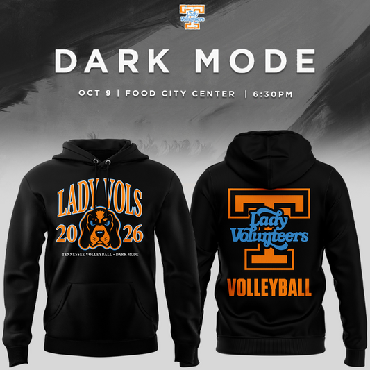Tennessee Lady Volunteers volleyball Dark Mode Hoodie