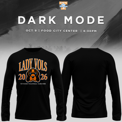 Tennessee Lady Volunteers volleyball Dark Mode Long Tee