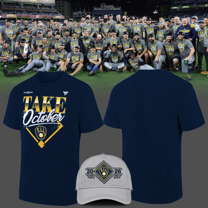 Milwaukee Brewers 2026 Division Series Champions Distressed Locker Room Take October T-Shirt