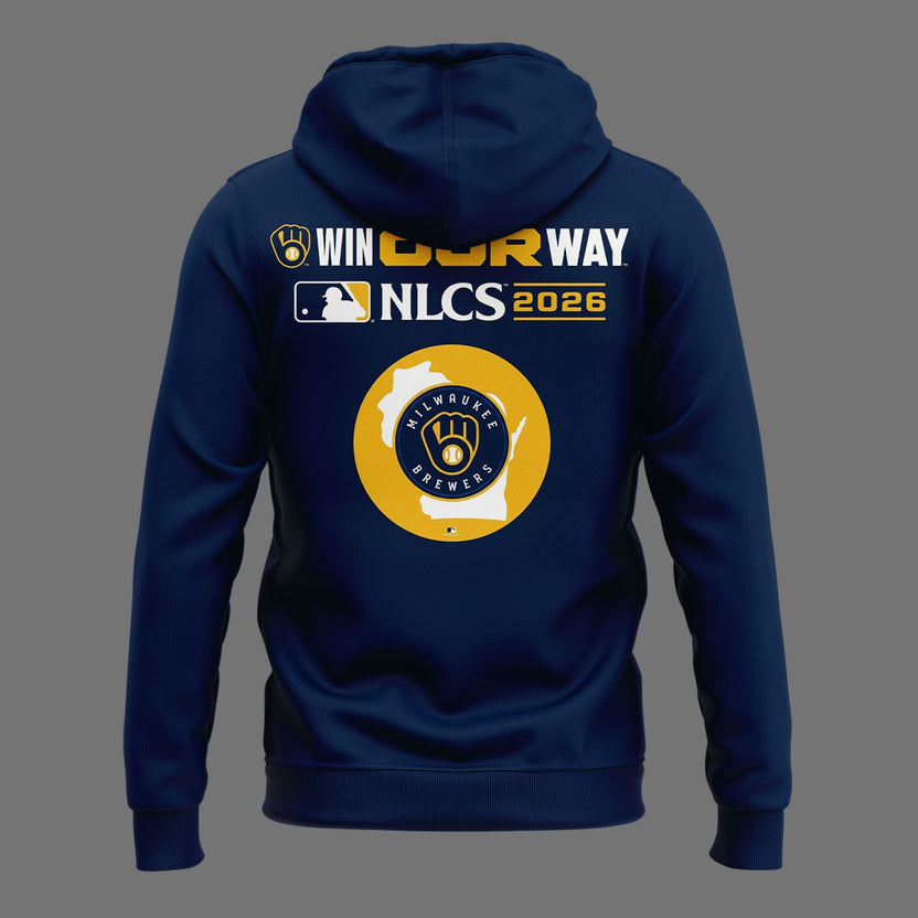01.38. (Adult & Kids) Milwaukee Brewers Gray 2026 Division Series Champions Take October Hoodie