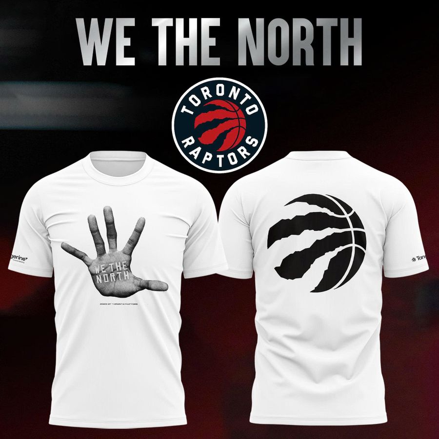 Toronto Raptors Double-Sided Basketball Graphic Tee - We The North White T-Shirt