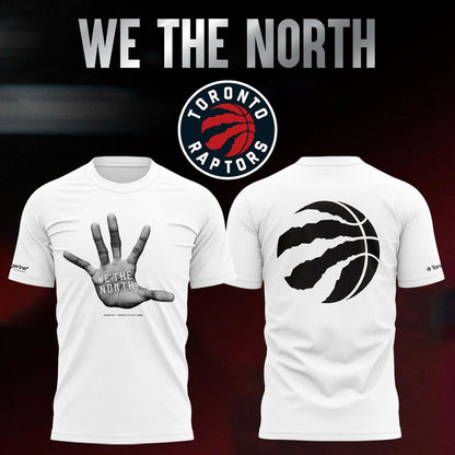 Toronto Raptors Double-Sided Basketball Graphic Tee - We The North White T-Shirt