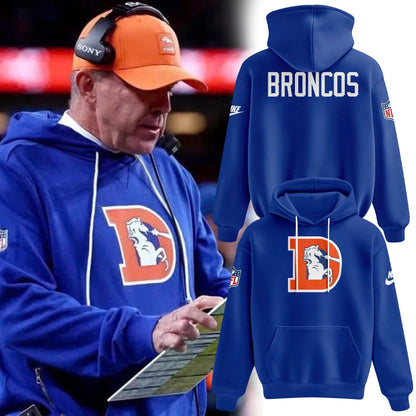 Unisex Royal Blue Denver Broncos 2025 Throwback Sideline hoodie