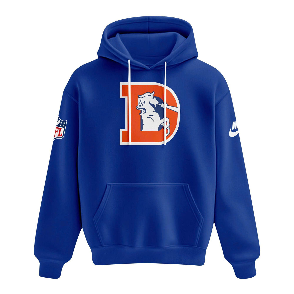 Unisex Royal Blue Denver Broncos 2025 Throwback Sideline hoodie