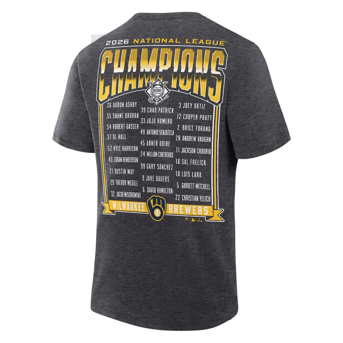 Limited Edition 2026 Milwaukee Brewers National League Champions Locker Room T-Shirt