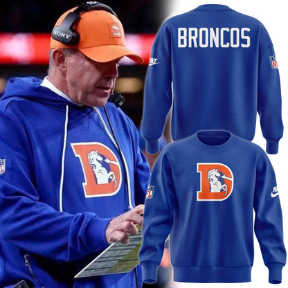 Unisex Royal Blue Denver Broncos 2025 Throwback Sweatshirt