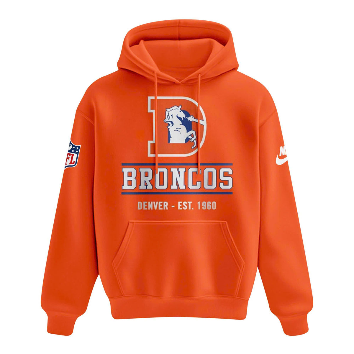 Unisex Orange Denver Broncos 2026 Throwback hoodie