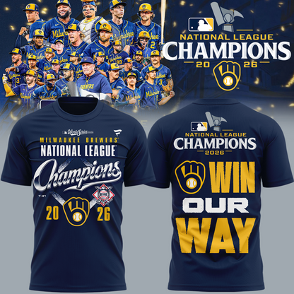 VIP.Milwaukee Brewers Fanatics 2026 National League Champions T-Shirt