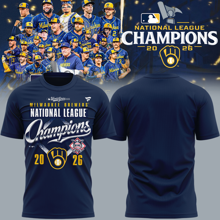 01.VIP.Milwaukee Brewers Fanatics 2026 National League Champions T-Shirt