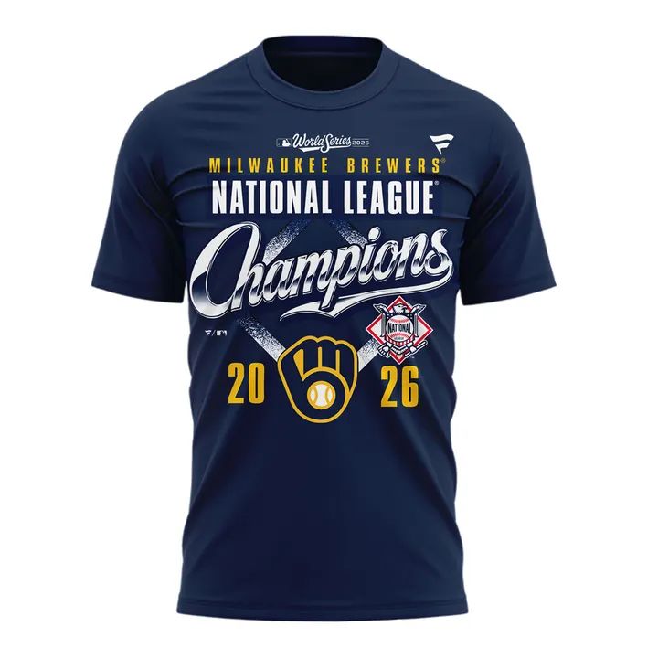 Limited Edition 2026 Milwaukee Brewers National League Champions Locker Room T-Shirt Navy