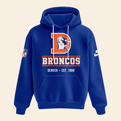 Unisex Royal Blue Denver Broncos 2026 Throwback hoodie
