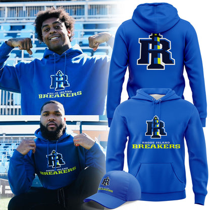 Rhode Island Breakers Primary Logo Blue Hoodie