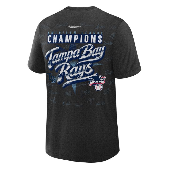 Tampa Bay Rays Fanatics 2026 American League Champions Locker Room T-Shirt - Heather Charcoal