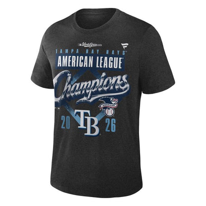 Tampa Bay Rays Fanatics 2026 American League Champions Locker Room T-Shirt - Heather Charcoal